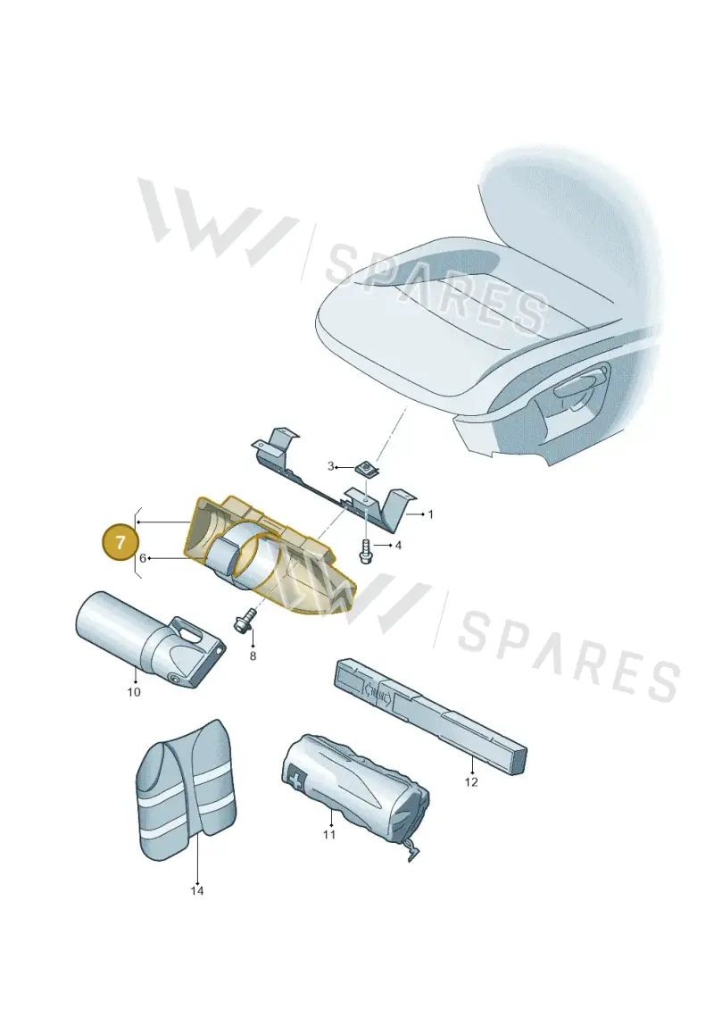 7P0882607 — Volkswagen Touareg BlueMotion (2014-2018) diagram 693860000, position 7