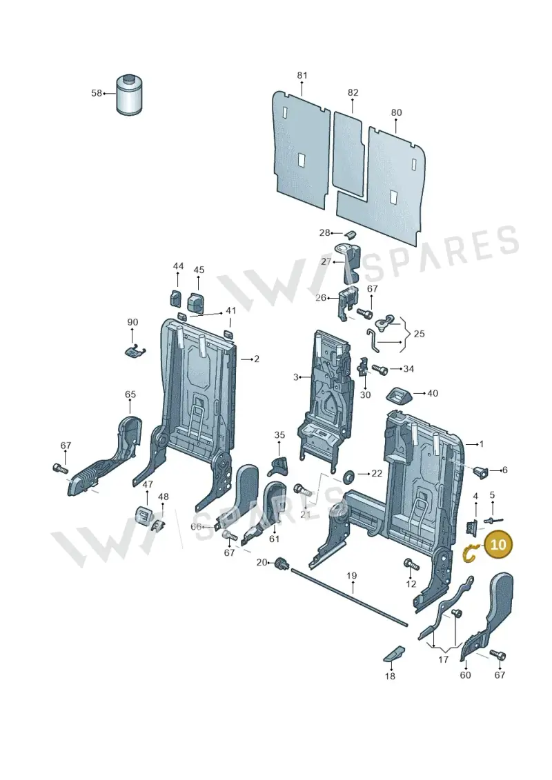 7P0885117A — Volkswagen Touareg BlueMotion (2014-2018) diagram 693885700, position 10