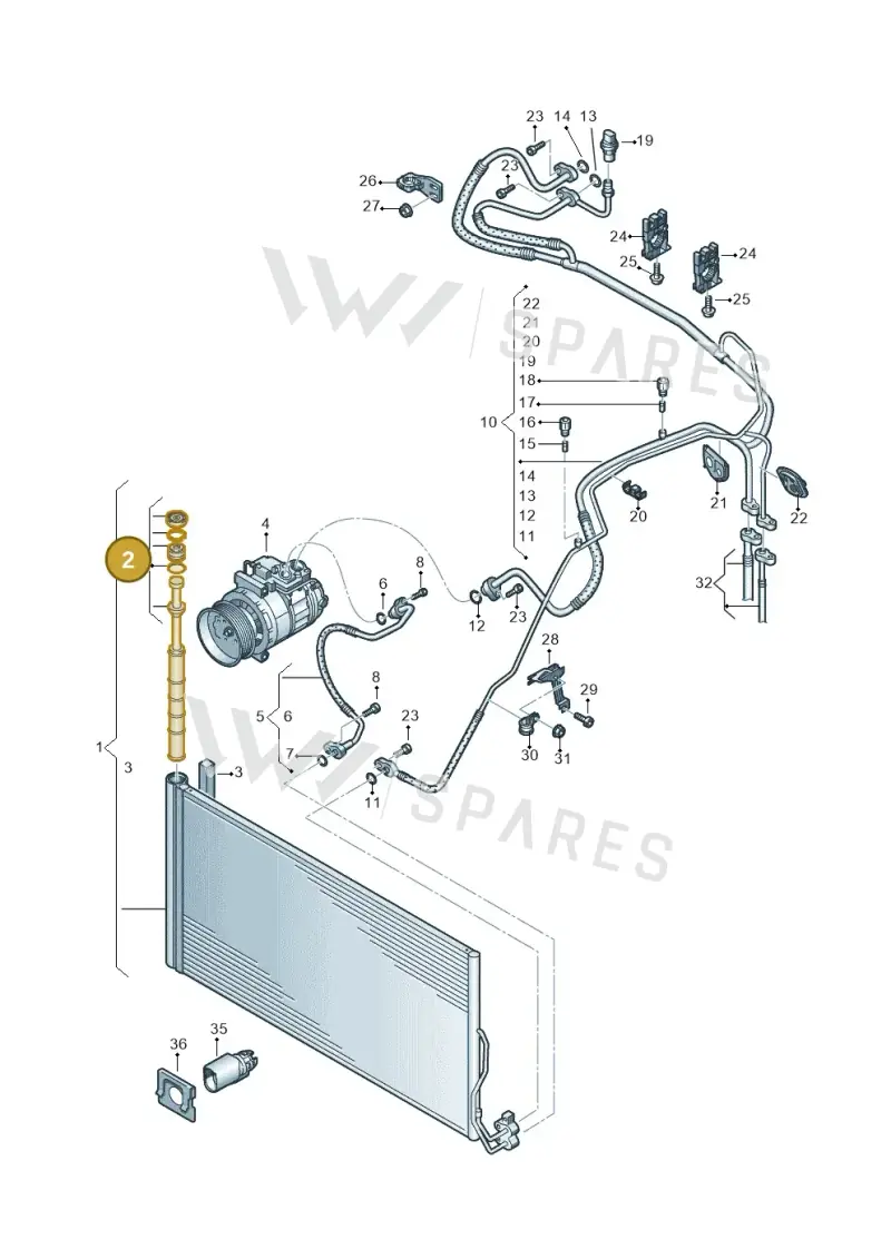 7P0898191A — Volkswagen Touareg BlueMotion (2014-2018) diagram 748820350, position 2