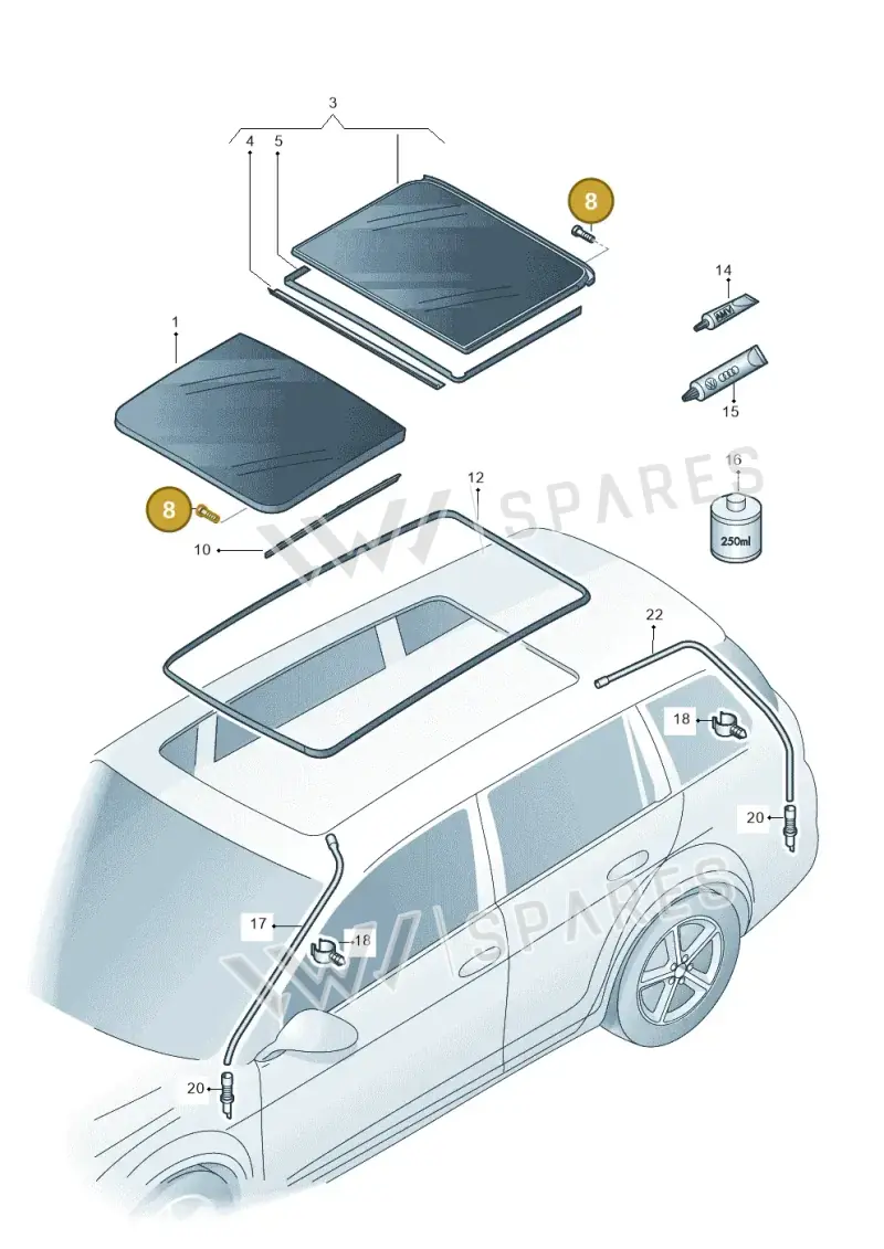 7P0898955 — Volkswagen Golf 2.0 (2016-2020) diagram 763877000, position 8
