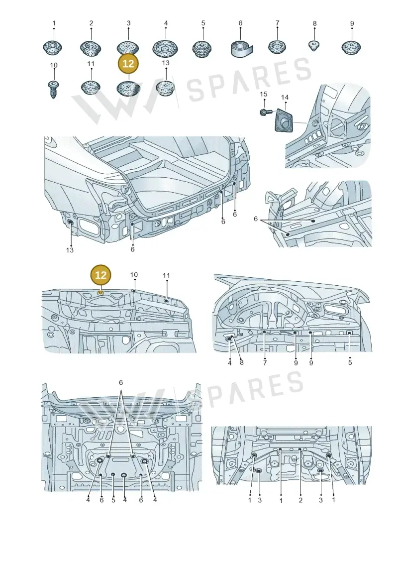 7P0899183 — Audi RS6 Avant (2019-2025) diagram 430803036, position 12