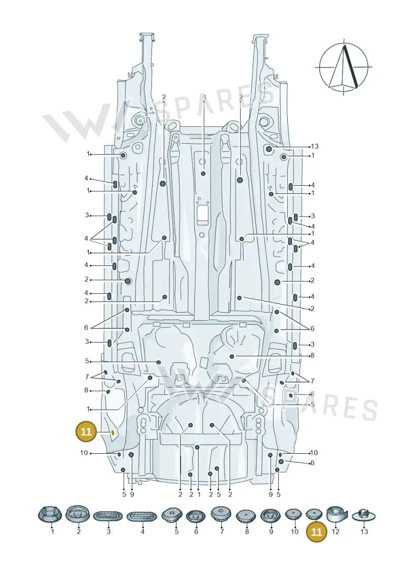 7P0899183 — Volkswagen T-Roc (2017-2025) diagram 813803350, position 11