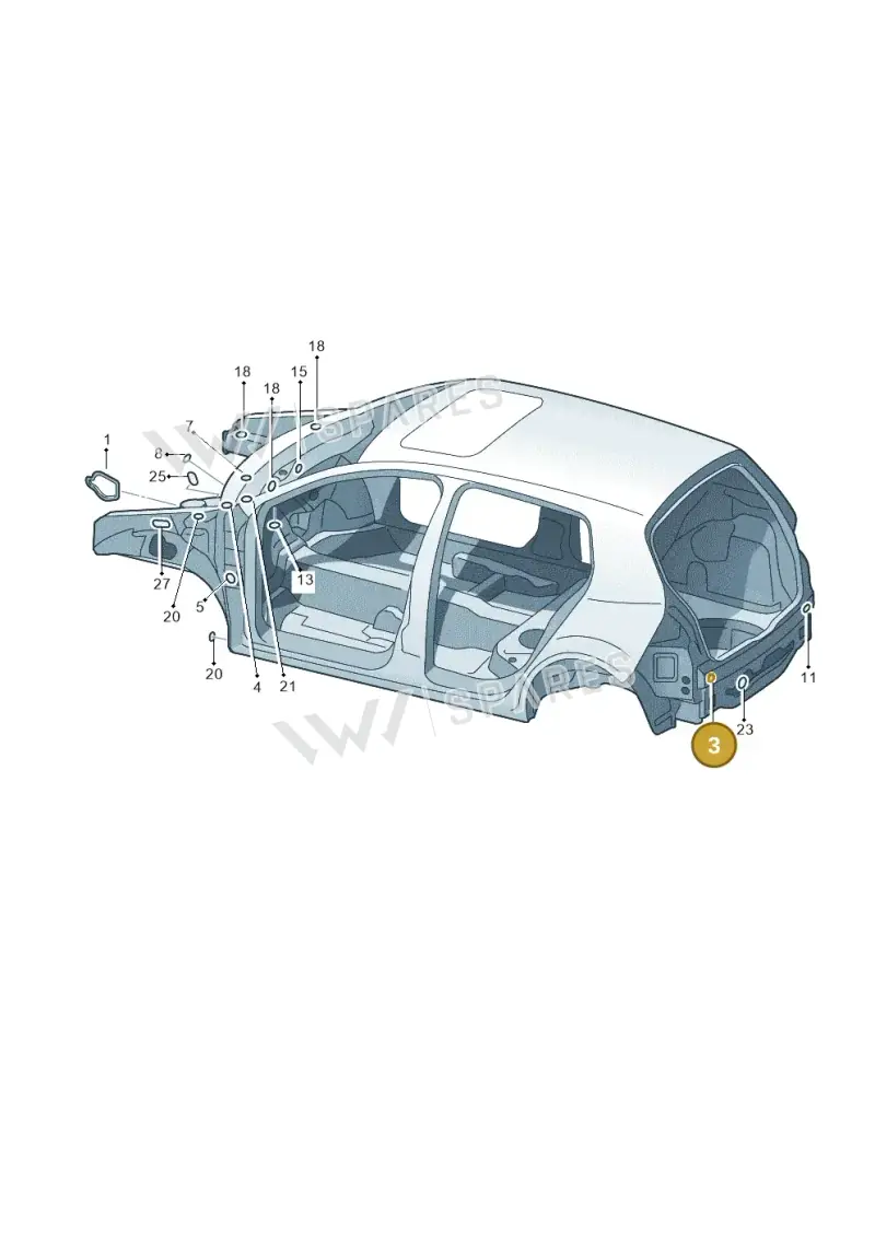 7P0899186A — Volkswagen Scirocco 2.0 (2008-2014) diagram 420803360, position 3