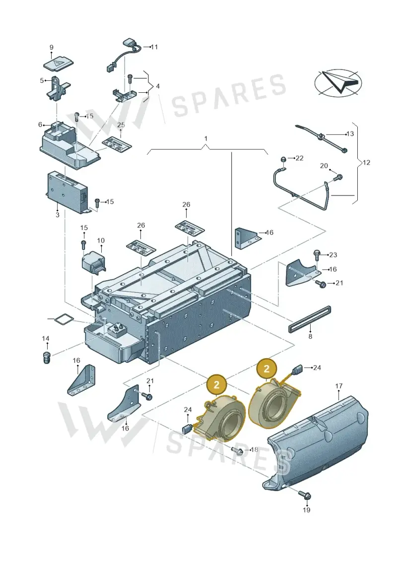 7P0907463 — Volkswagen Touareg (2012-2014) diagram 693901500, position 2