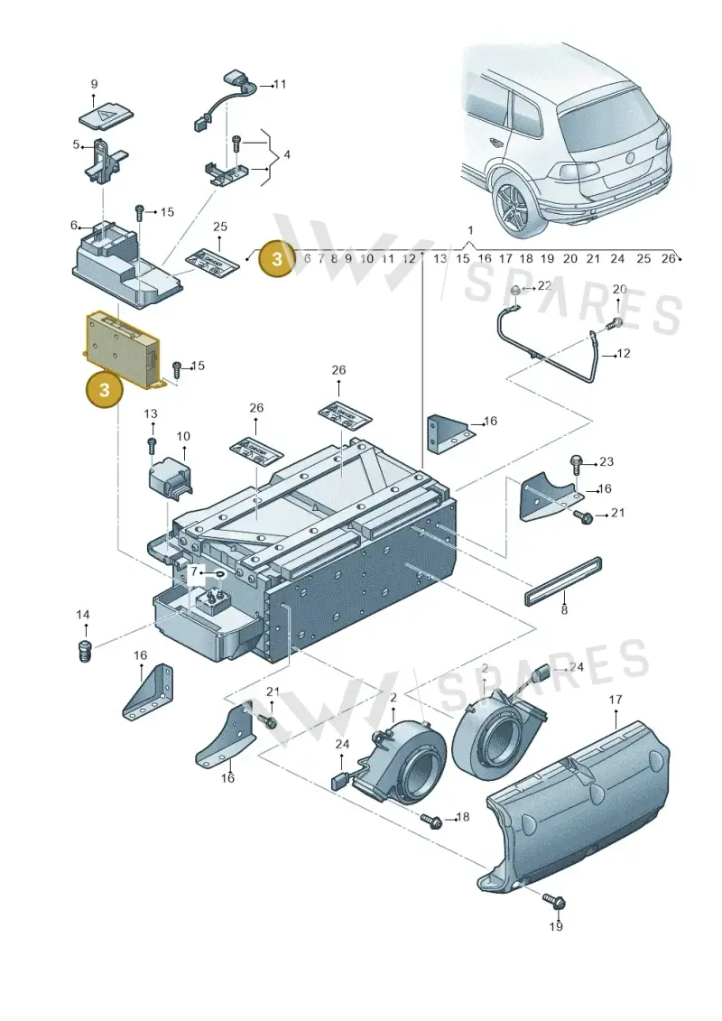 7P0915182F — Volkswagen Touareg (2014-2018) diagram 787901500, position 3