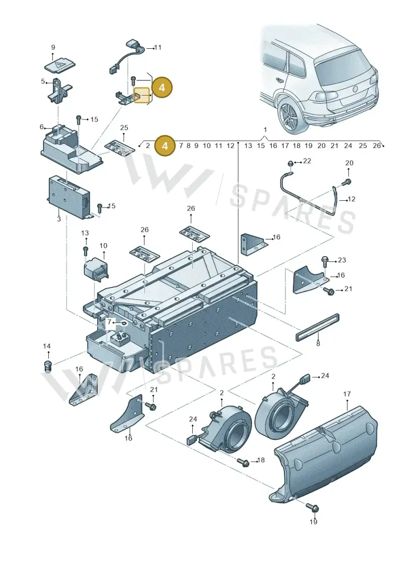 7P0915345 — Volkswagen Touareg (2014-2018) diagram 787901500, position 4
