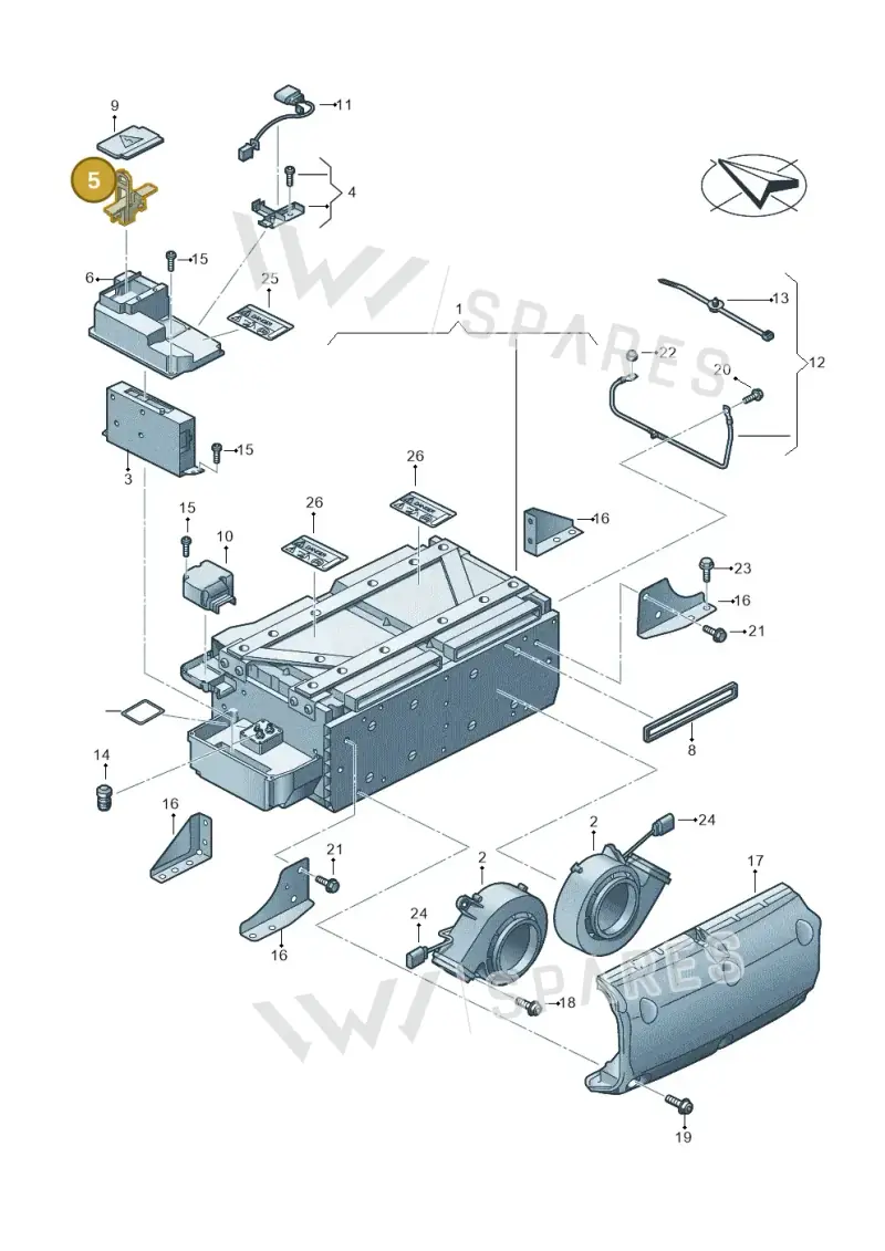7P0915423A — Volkswagen Touareg (2012-2014) diagram 693901500, position 5