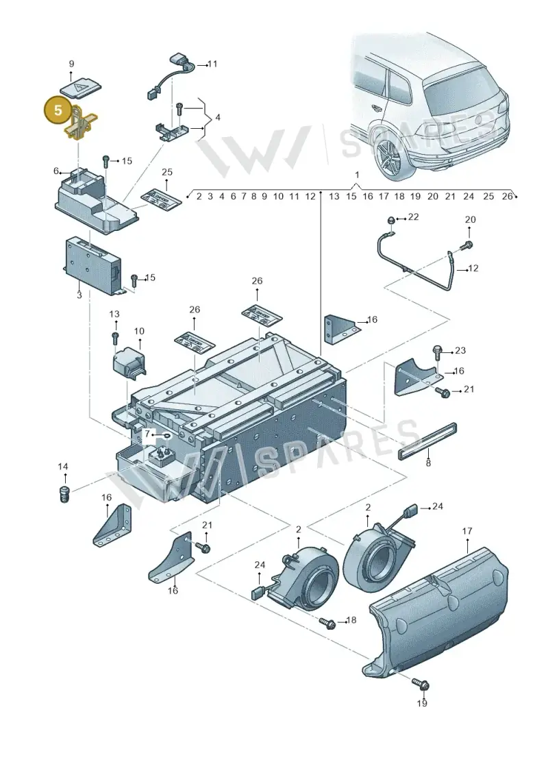 7P0915423A — Volkswagen Touareg (2014-2018) diagram 787901500, position 5