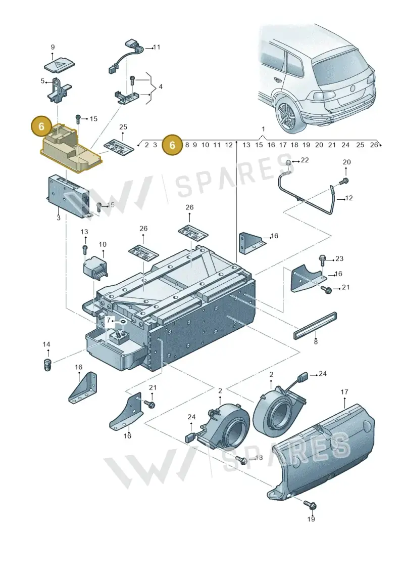 7P0915431 — Volkswagen Touareg (2014-2018) diagram 787901500, position 6