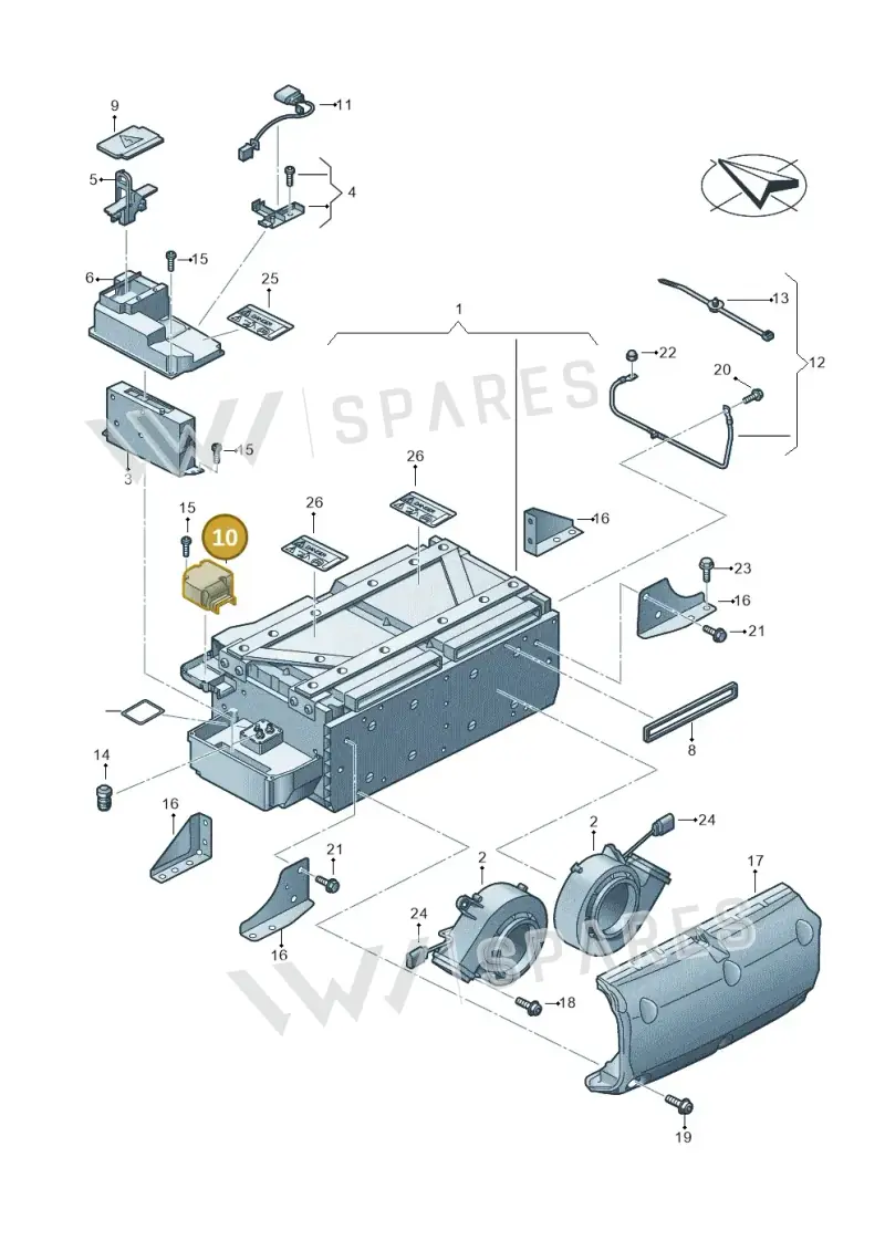 7P0915443 — Volkswagen Touareg (2012-2014) diagram 693901500, position 10