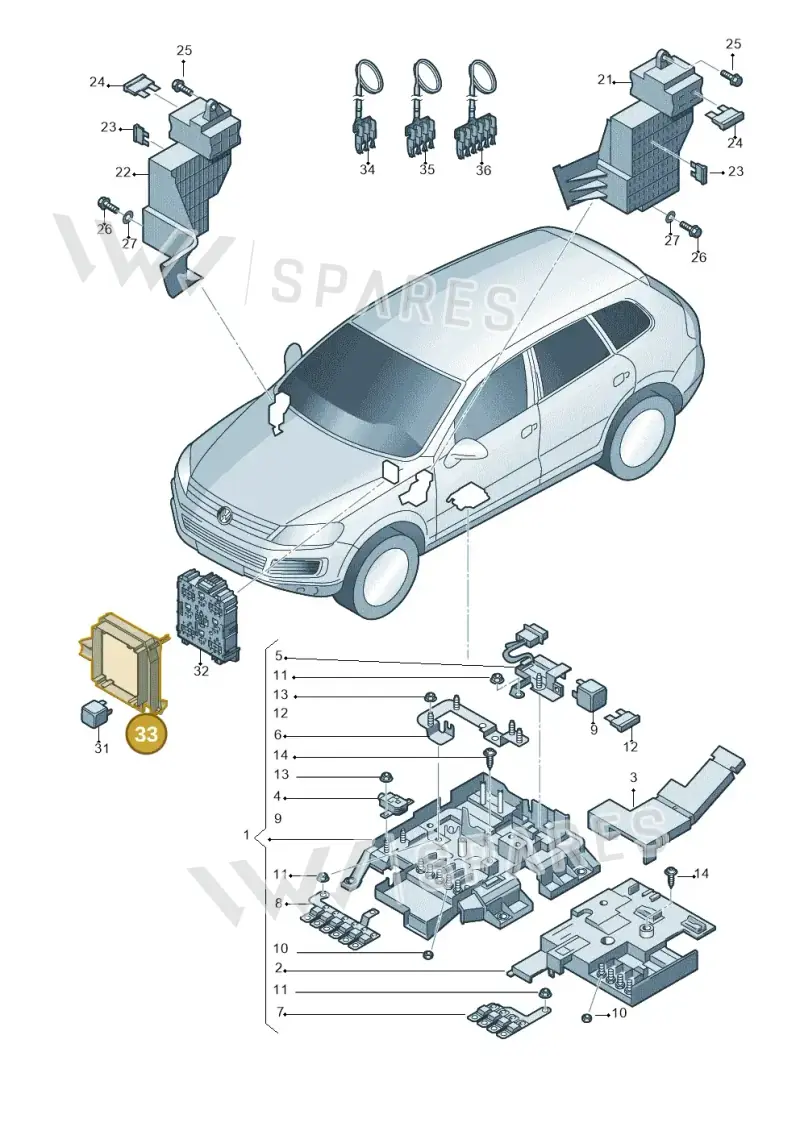 7P0937149 — Volkswagen Touareg (2014-2018) diagram 748937200, position 33