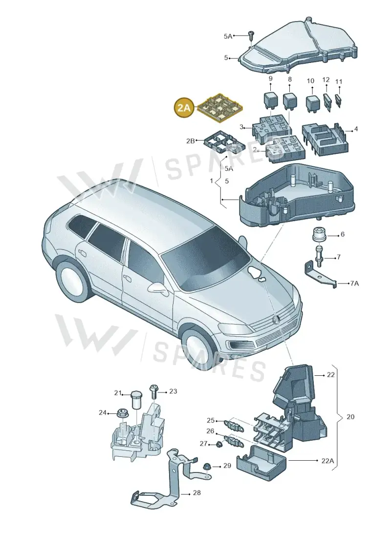 7P0937211 — Volkswagen Touareg BlueMotion (2014-2018) diagram 748937100, position 2A