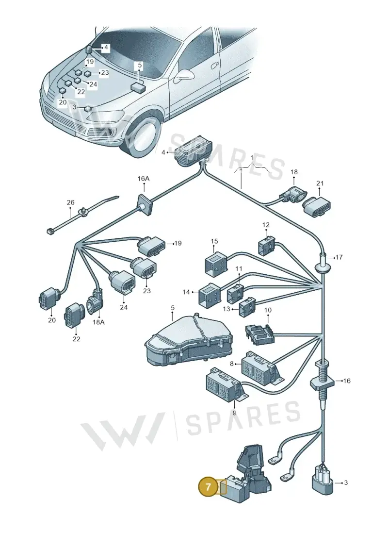 7P0937401 — Volkswagen Touareg BlueMotion (2014-2018) diagram 693971180, position 7