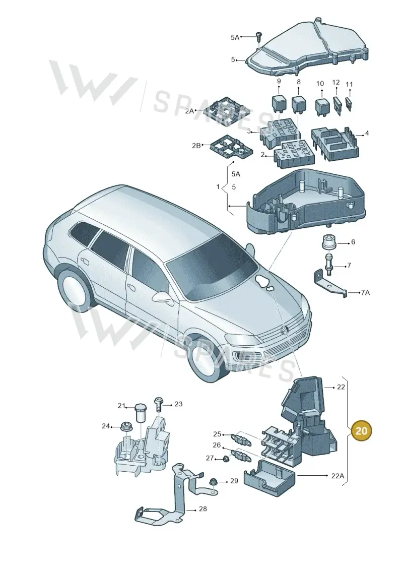 7P0937401 — Volkswagen Touareg BlueMotion (2014-2018) diagram 748937100, position 20
