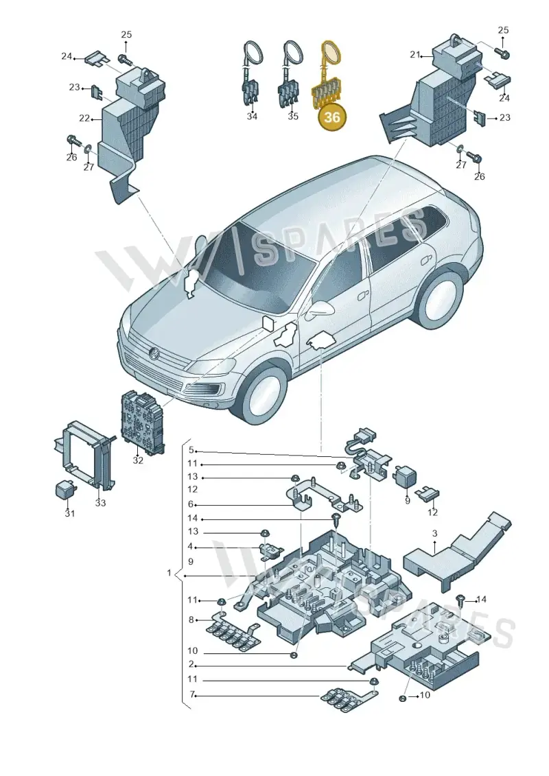 7P0937517C — Volkswagen Touareg (2014-2018) diagram 748937200, position 36