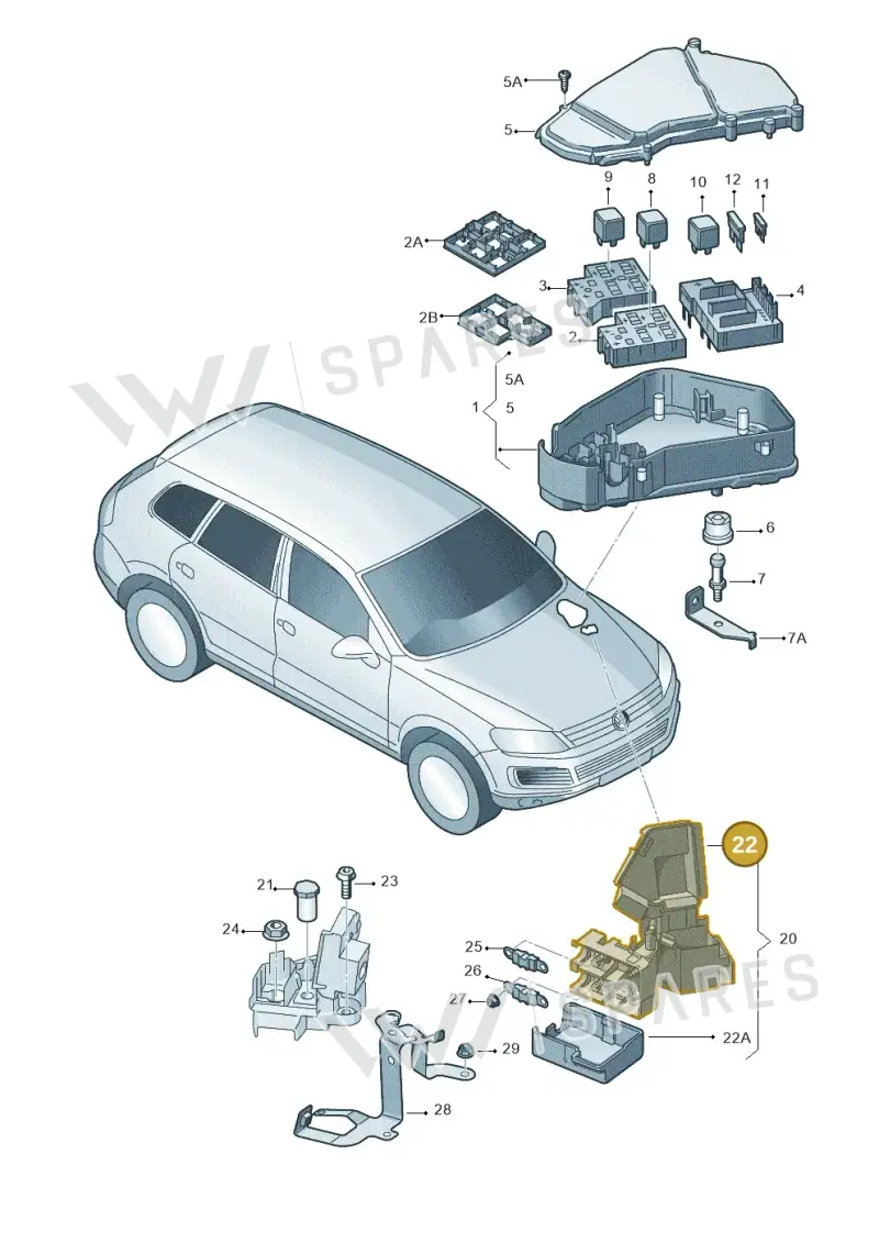 7P0937565 — Volkswagen Touareg BlueMotion (2014-2018) diagram 748937100, position 22