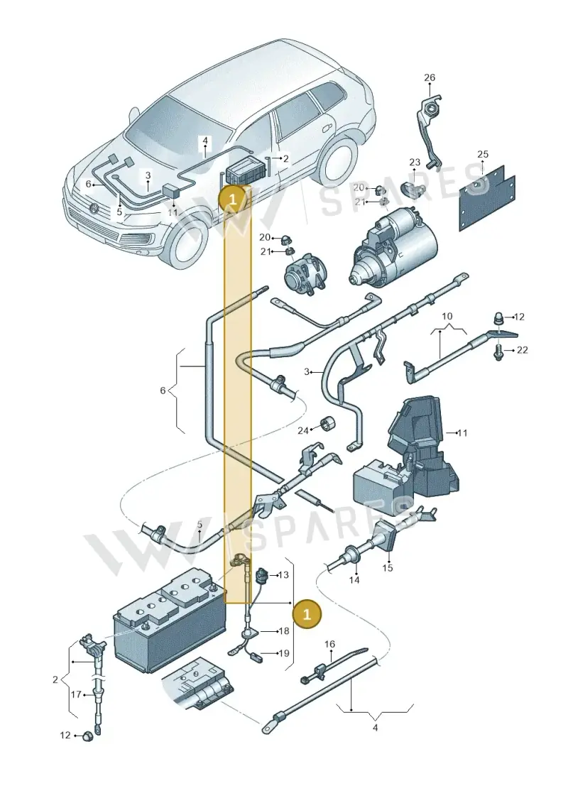 7P0971225C — Volkswagen Touareg BlueMotion (2014-2018) diagram 693971040, position 1