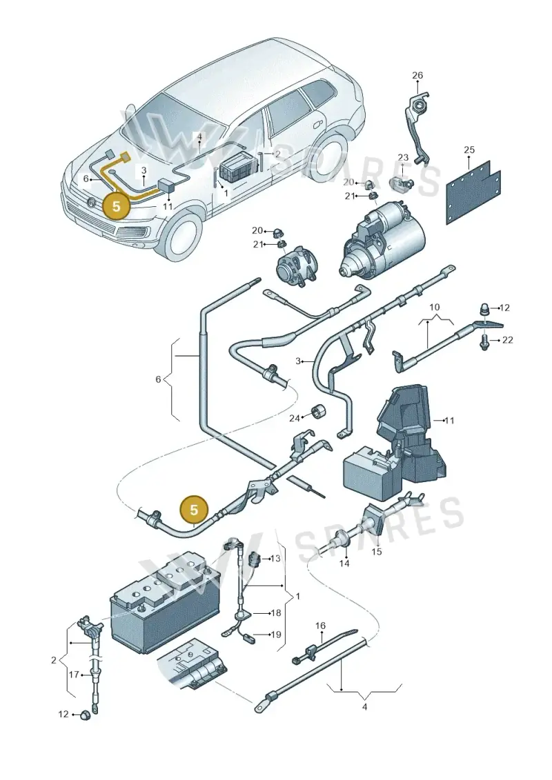 7P0971228E — Volkswagen Touareg (2014-2018) diagram 693971040, position 5