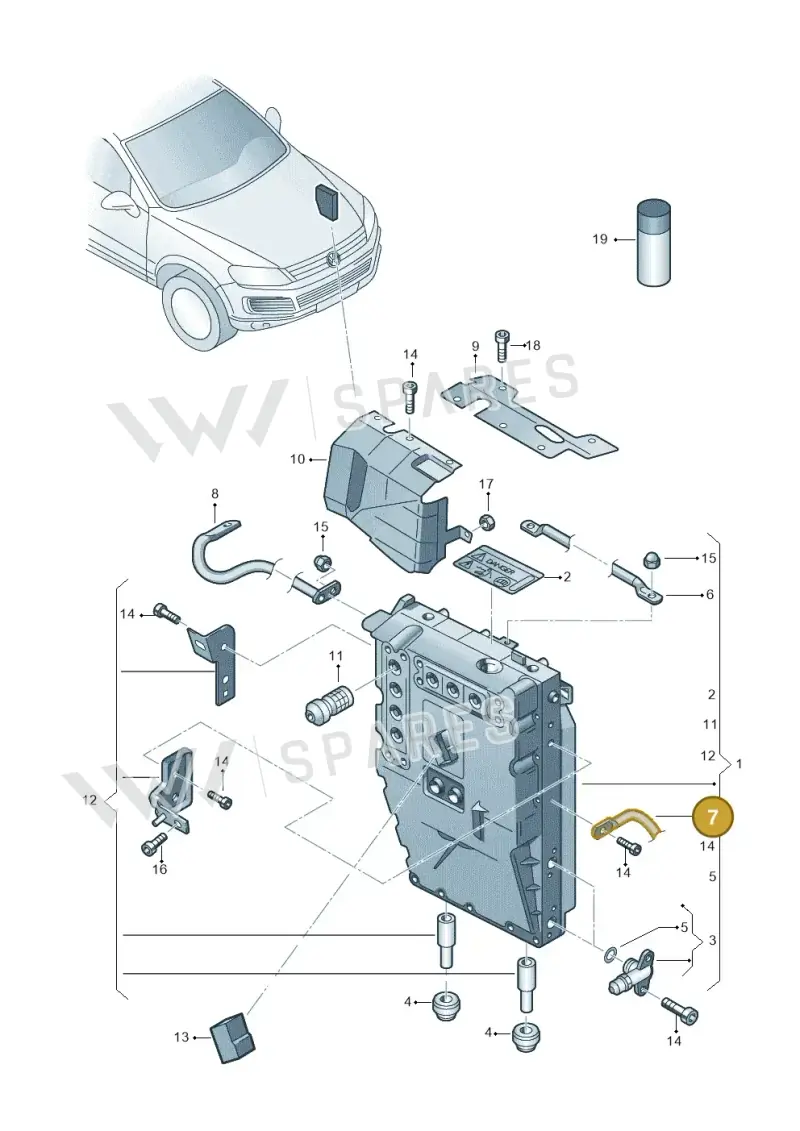 7P0971235B — Volkswagen Touareg (2012-2014) diagram 693901250, position 7
