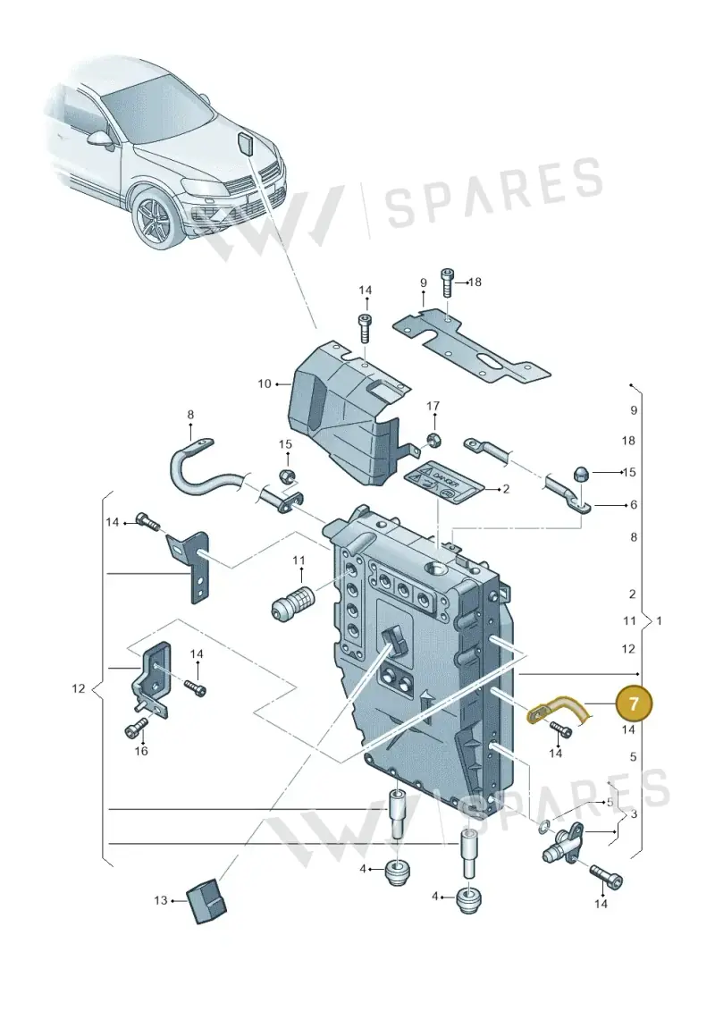 7P0971235B — Volkswagen Touareg BlueMotion (2014-2018) diagram 787901250, position 7