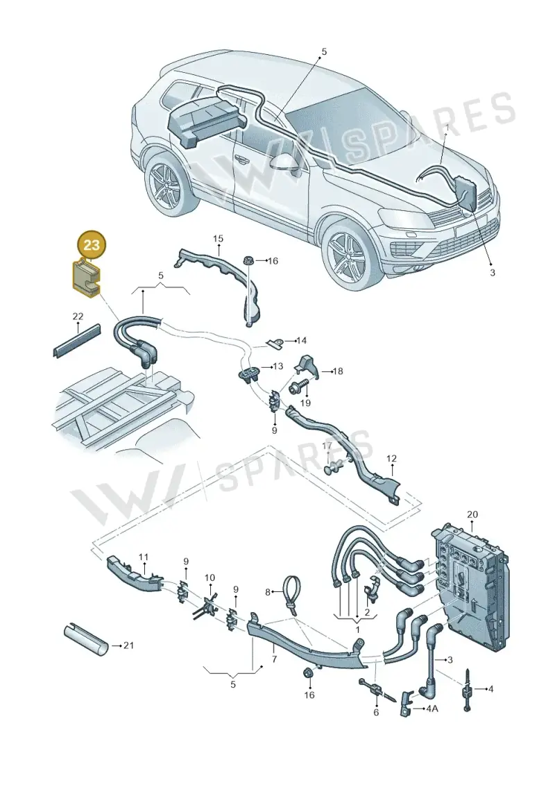 7P0971335 — Volkswagen Touareg (2014-2018) diagram 787901300, position 23