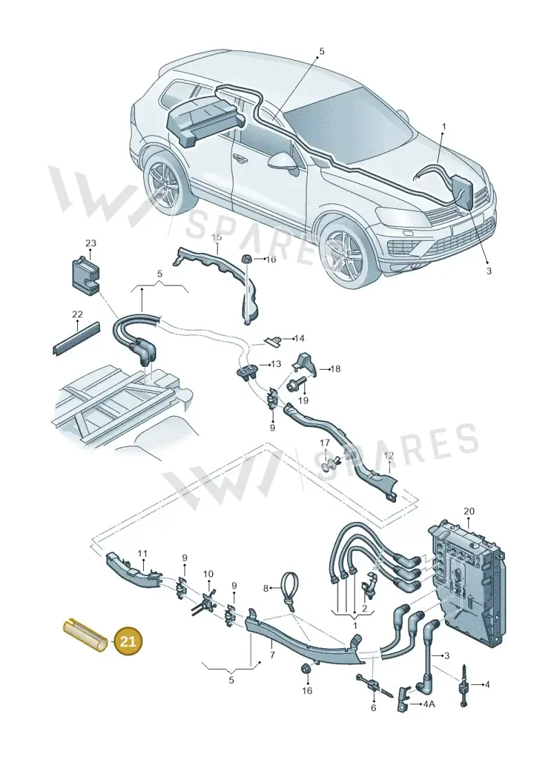7P0971461A — Volkswagen Touareg BlueMotion (2014-2018) diagram 787901300, position 21