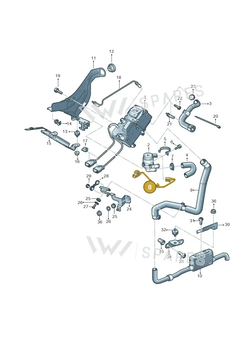 7P0971543 — Volkswagen Touareg BlueMotion (2014-2018) diagram 693819700, position 8