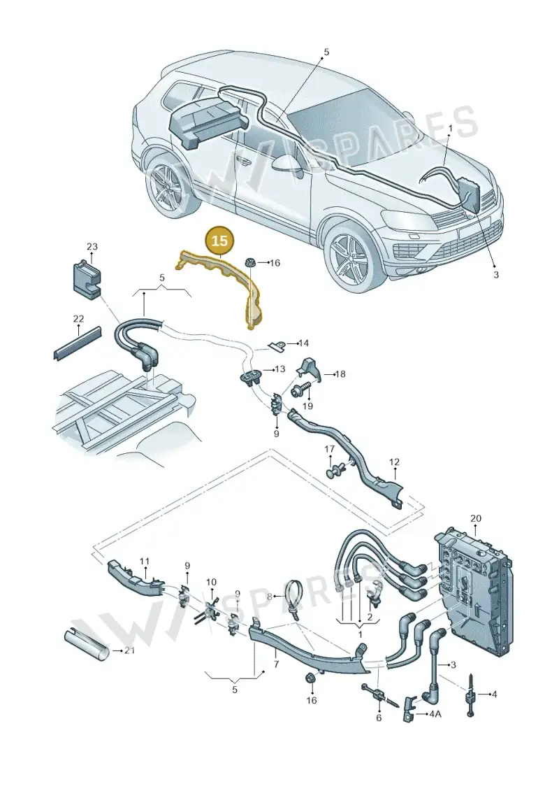 7P0971783 — Volkswagen Touareg (2014-2018) diagram 787901300, position 15