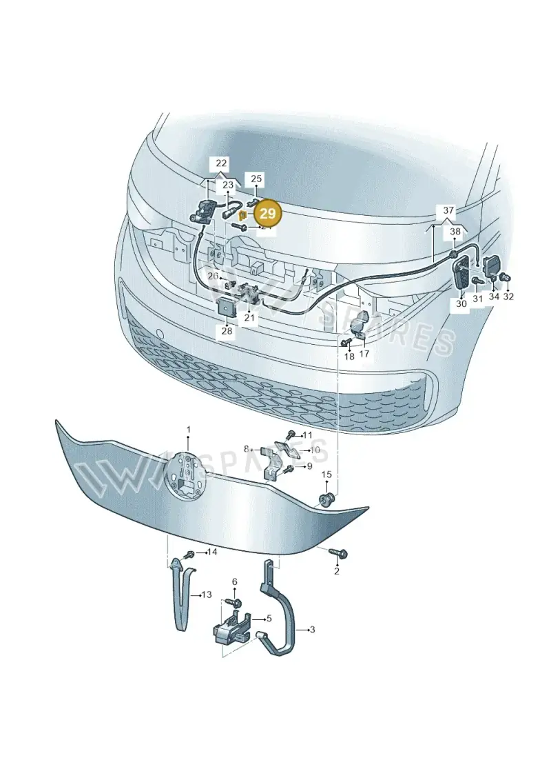 7P0971830 — Volkswagen ID.Buzz (2022-) diagram 15a823000, position 29