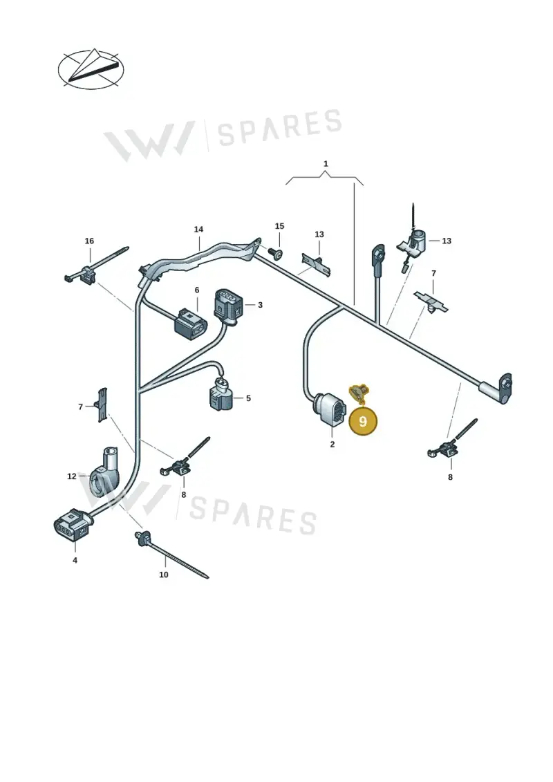 7P0971830 — Volkswagen Tiguan 2.0 (2023-) diagram 2ka971070, position 9