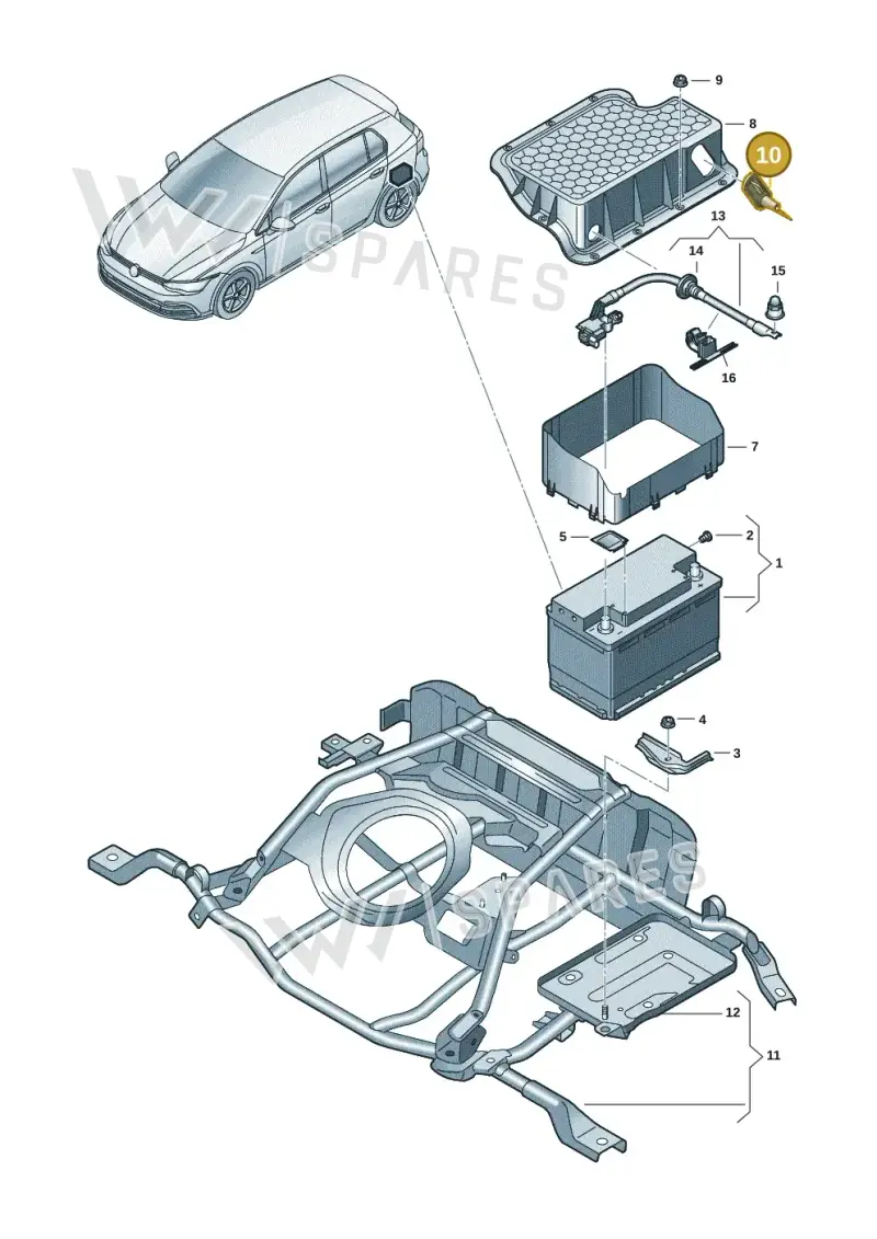 7P0971841G — Volkswagen Golf 2.0 BlueMotion (2019-2024) diagram 5h0915030, position 10