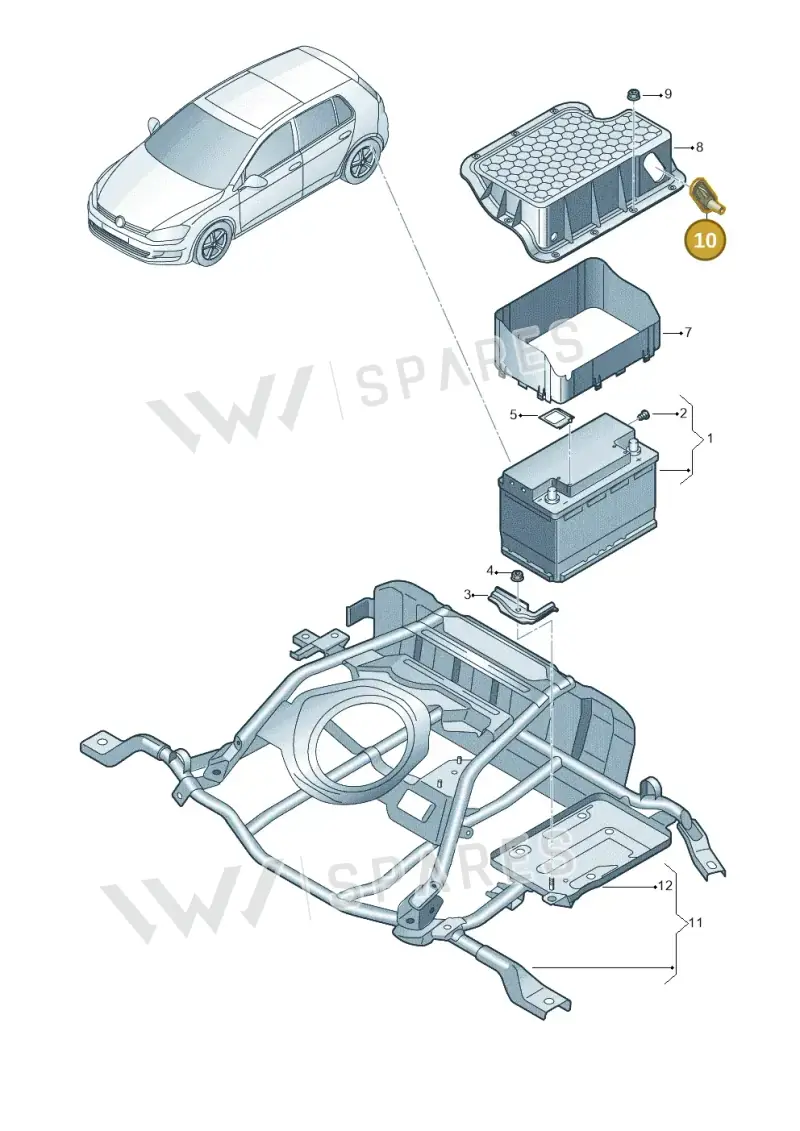 7P0971841G — Volkswagen Golf 2.0 (2016-2020) diagram 746915050, position 10