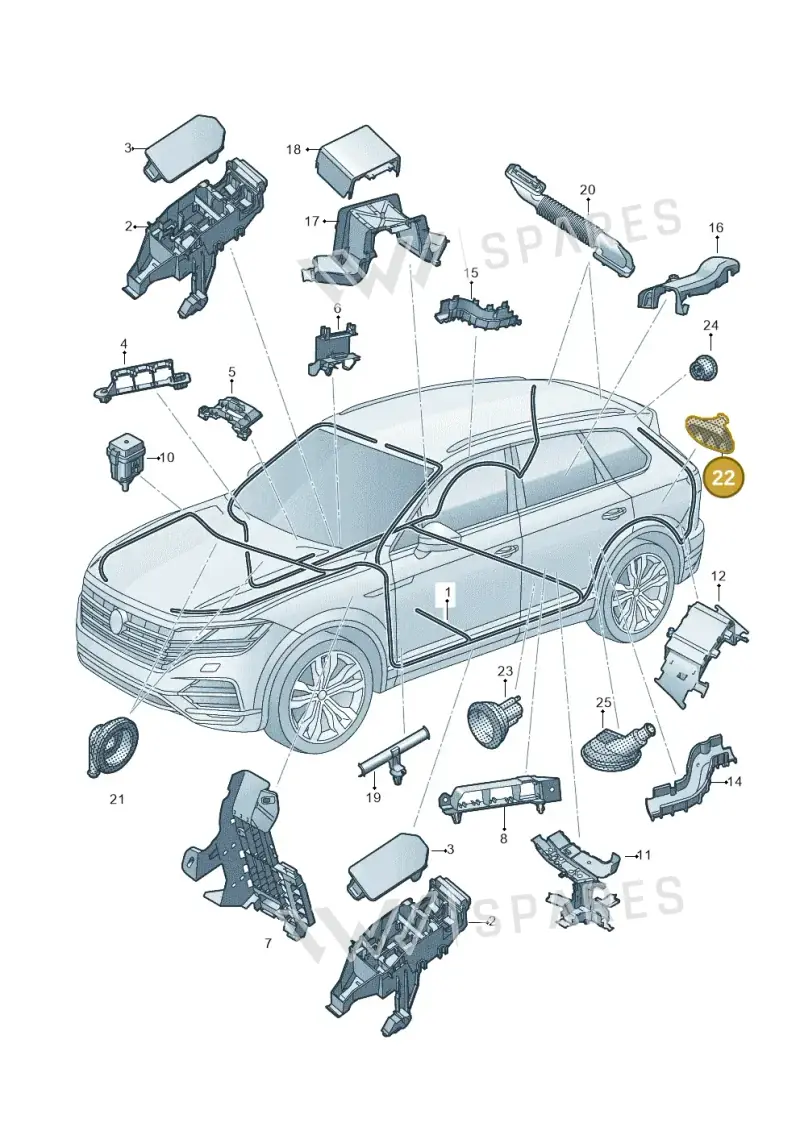 7P0971841K — Volkswagen Touareg (2017-2025) diagram 439971082, position 22