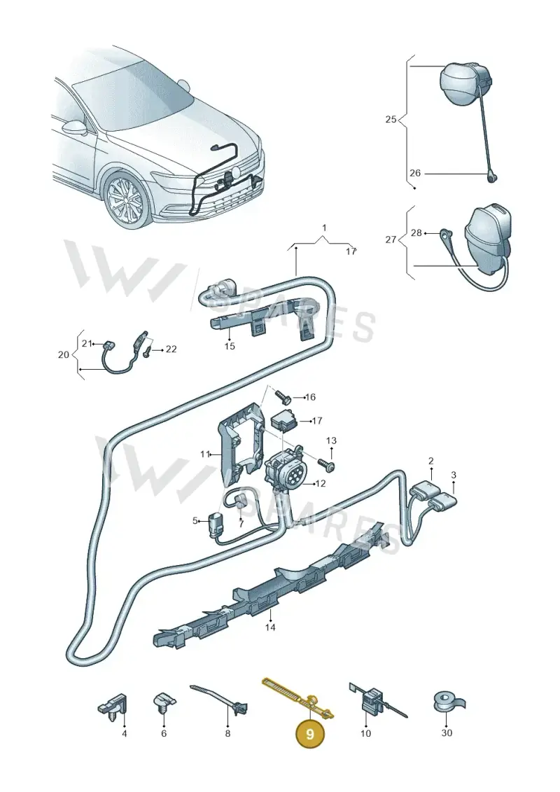7P0971848 — Volkswagen Arteon (2017-2023) diagram 793970010, position 9