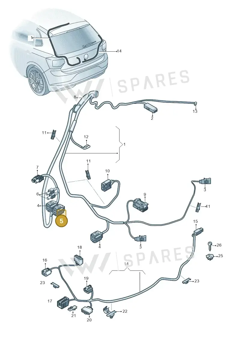 7P0972725B — Volkswagen Polo (2017-2025) diagram 837972500, position 5