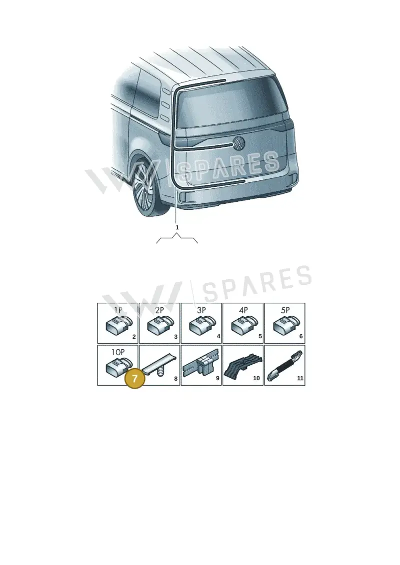 7P0972725B — Volkswagen ID. Buzz (2022-2025) diagram 15a972810, position 7