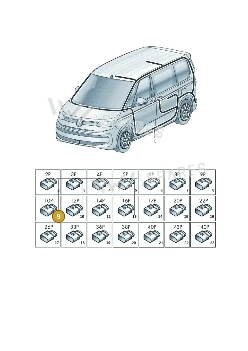 7P0972735 — Volkswagen Multivan (2021-) diagram 7t0972000, position 9