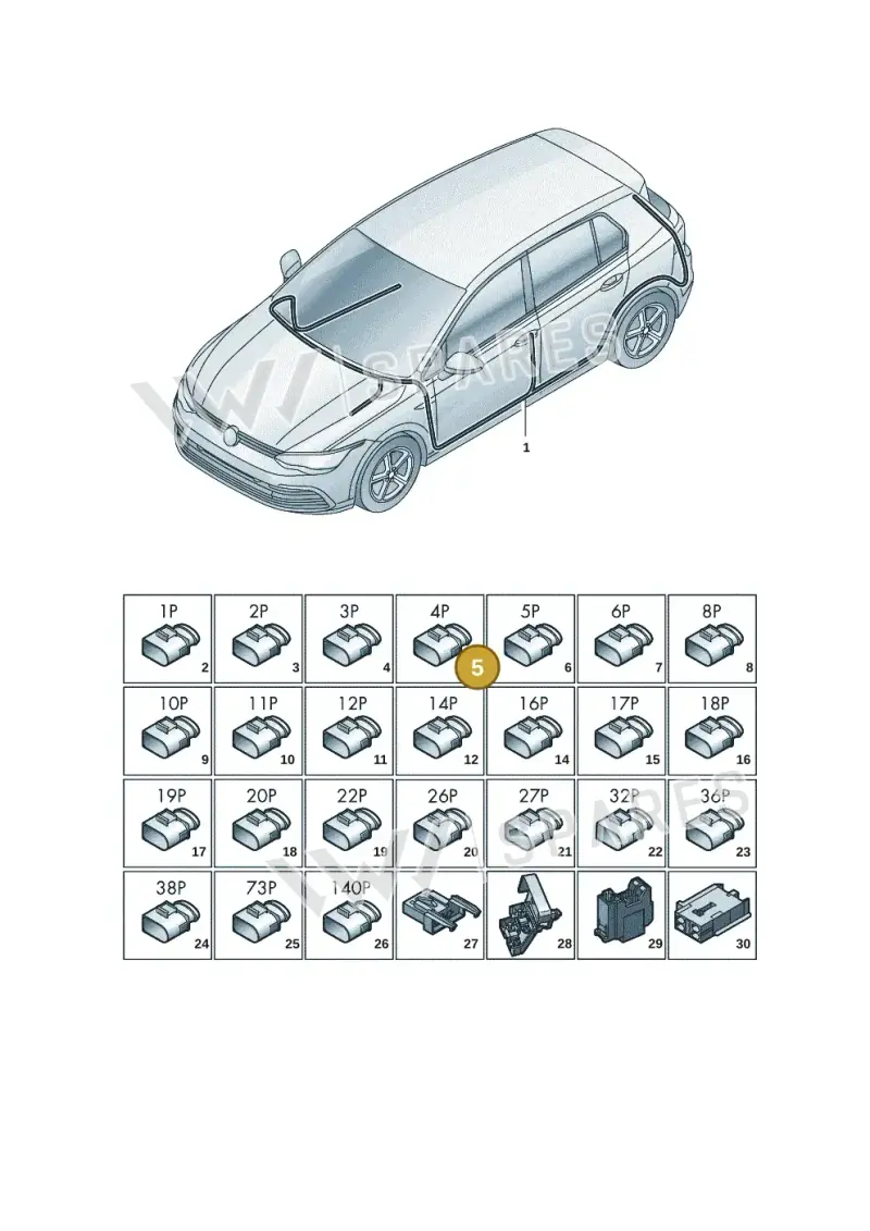 7P0972754A — SEAT CUPRA Formentor (2020-) diagram 5h0971090, position 5