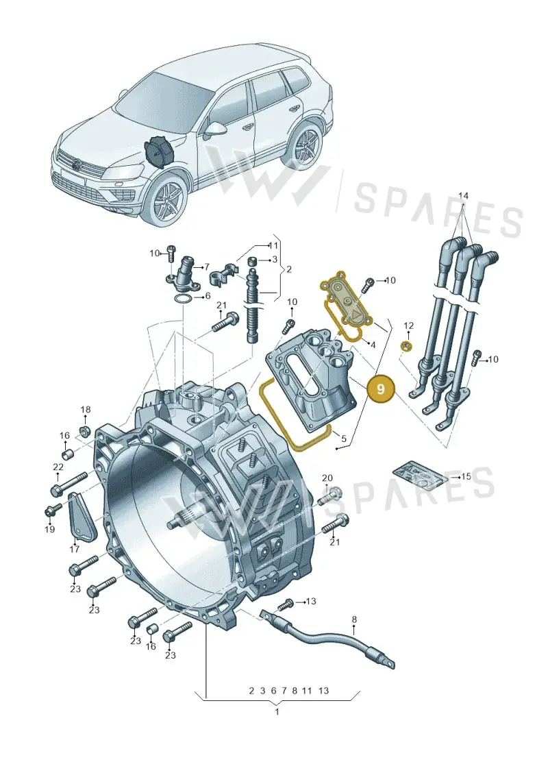 7P0998152 — Volkswagen Touareg (2014-2018) diagram 787901000, position 9