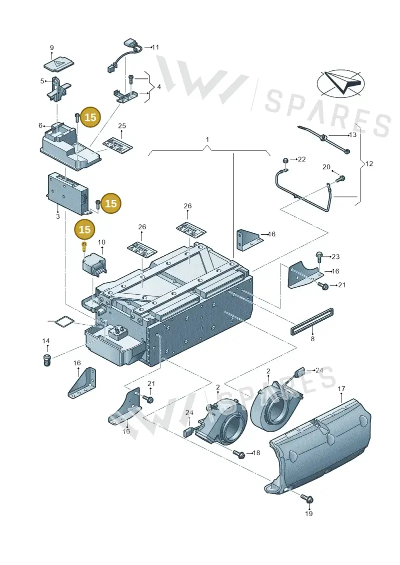 7P0998182 — Volkswagen Touareg (2012-2014) diagram 693901500, position 15
