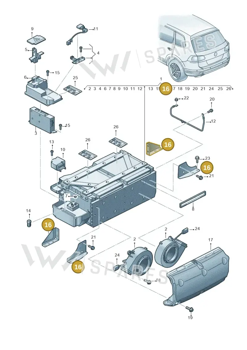7P0998182A — Volkswagen Touareg (2014-2018) diagram 787901500, position 16