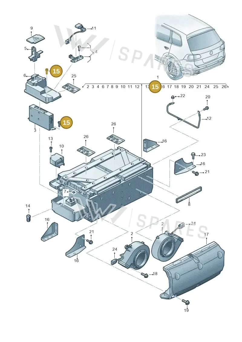 7P0998182 — Volkswagen Touareg (2014-2018) diagram 787901500, position 15