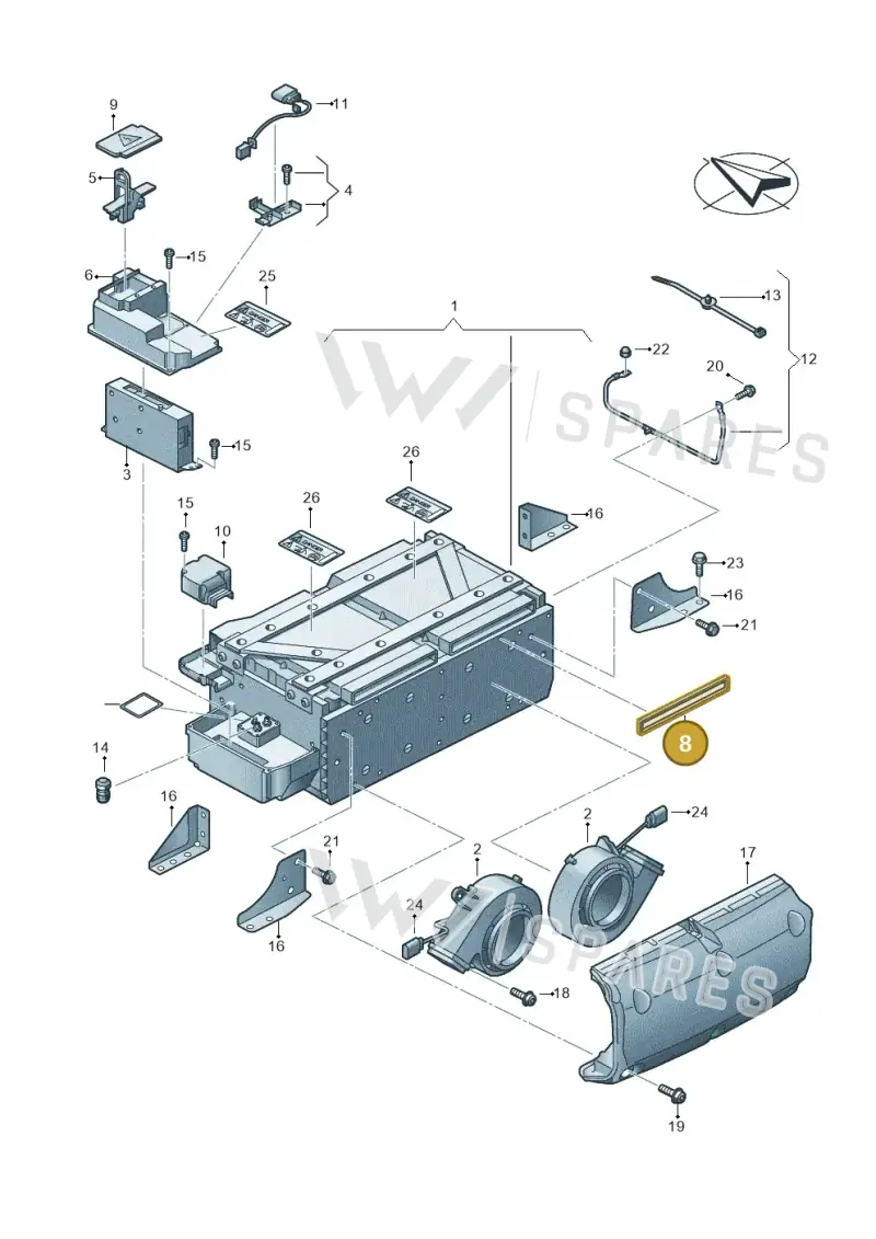 7P0998191 — Volkswagen Touareg (2012-2014) diagram 693901500, position 8