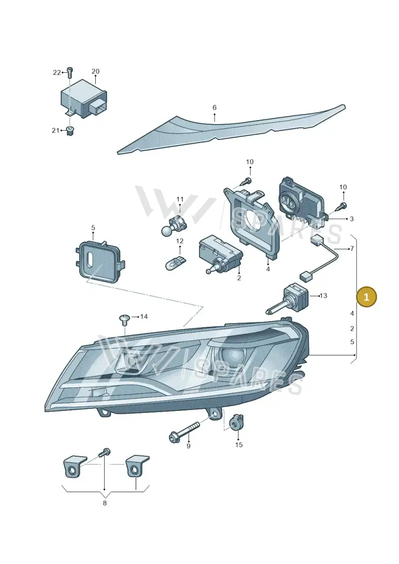7P1941040 — Volkswagen Touareg BlueMotion (2014-2018) diagram 787941000, position 1