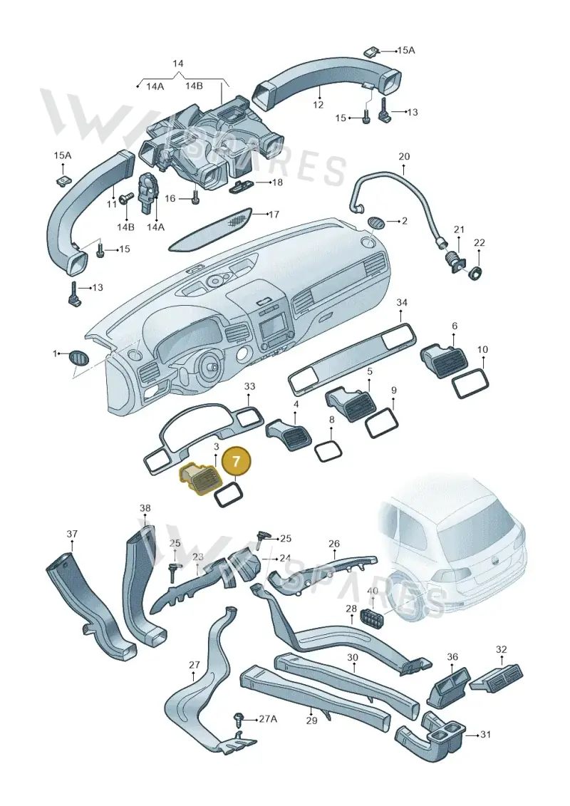 7P2819573C3Q7 — Volkswagen Touareg BlueMotion (2014-2018) diagram 693820130, position 7
