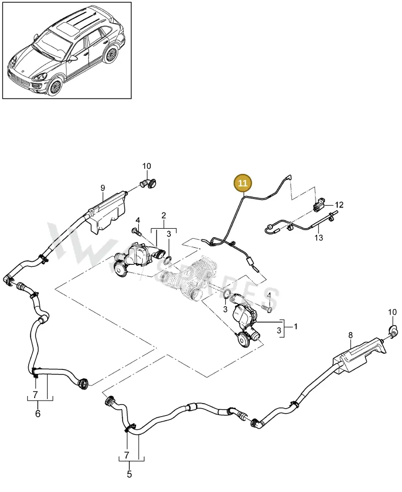 7P5129456E — Porsche Cayenne (2010-2018) diagram p37107073, position 11