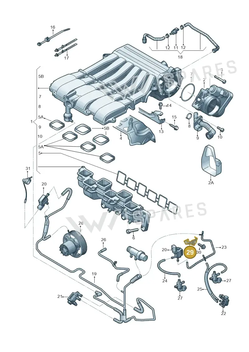 7P5133095D — Volkswagen Touareg BlueMotion (2014-2018) diagram 787133750, position 29