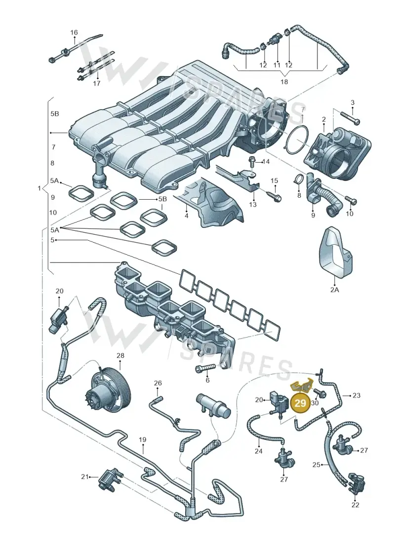 7P5133095 — Volkswagen Touareg (2012-2014) diagram 693133750, position 29