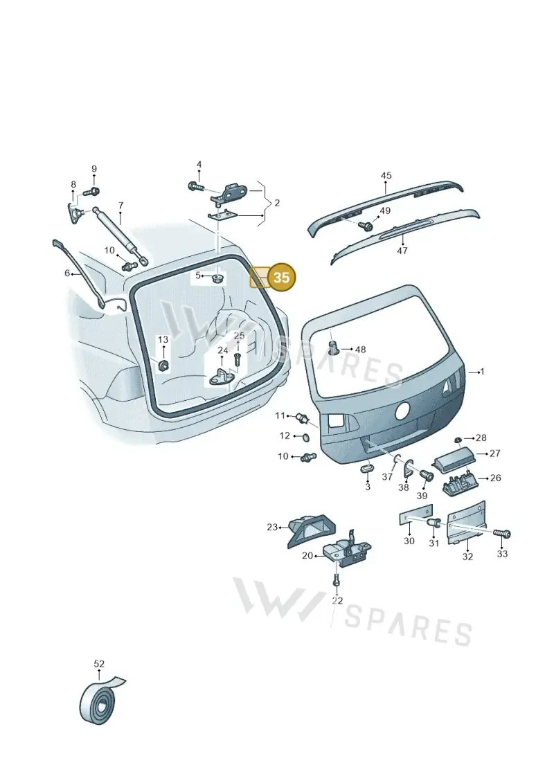 7P5827705H — Volkswagen Touareg BlueMotion (2014-2018) diagram 787827100, position 35
