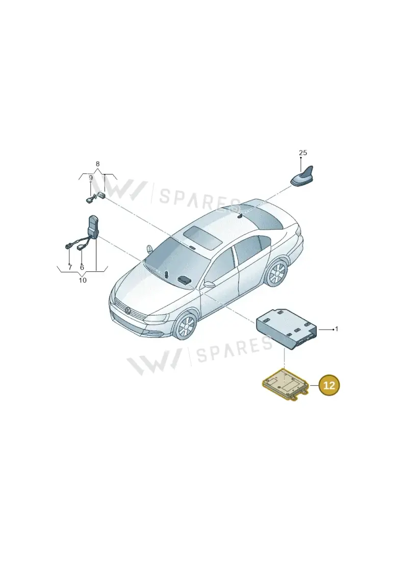 7P6035730P — Volkswagen Jetta (2014-2017) diagram 789035570, position 12